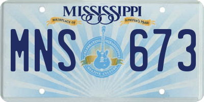 MS license plate MNS673