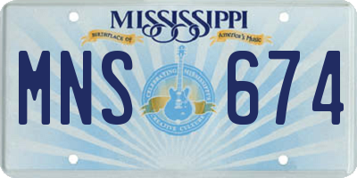 MS license plate MNS674