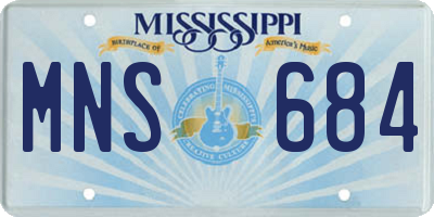 MS license plate MNS684