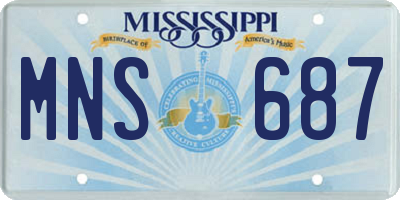 MS license plate MNS687