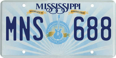 MS license plate MNS688