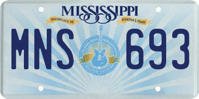 MS license plate MNS693