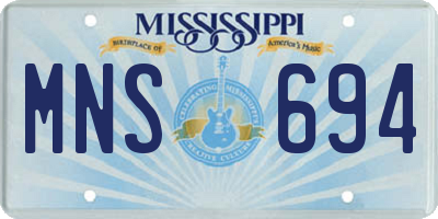 MS license plate MNS694