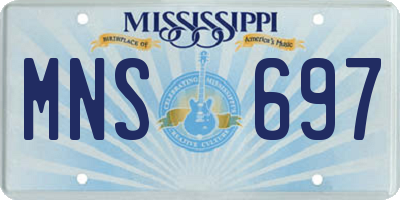MS license plate MNS697
