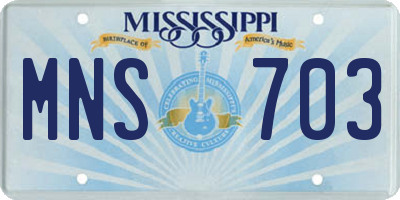 MS license plate MNS703