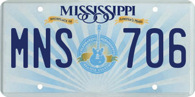 MS license plate MNS706