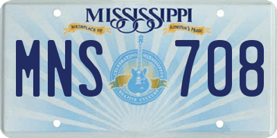 MS license plate MNS708
