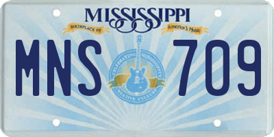 MS license plate MNS709