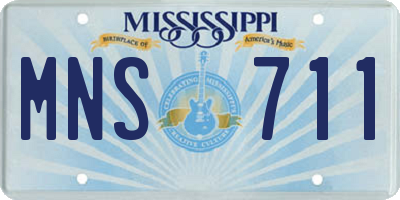 MS license plate MNS711