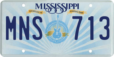 MS license plate MNS713
