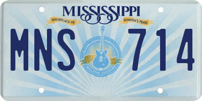 MS license plate MNS714