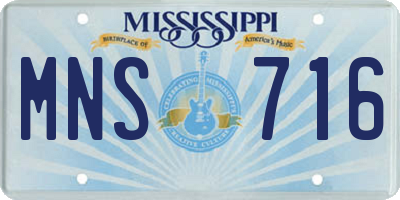 MS license plate MNS716