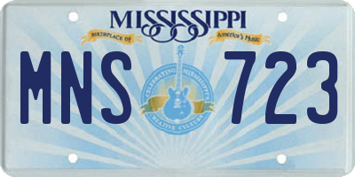 MS license plate MNS723