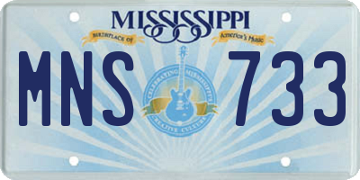 MS license plate MNS733