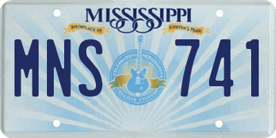 MS license plate MNS741