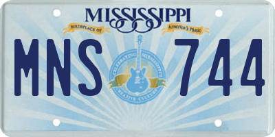 MS license plate MNS744