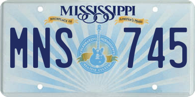 MS license plate MNS745