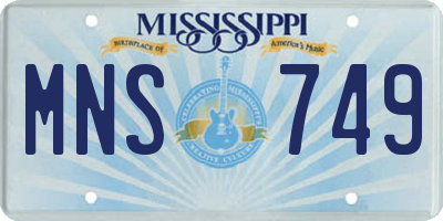 MS license plate MNS749