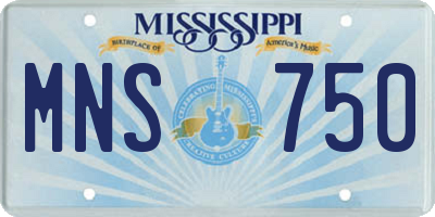 MS license plate MNS750