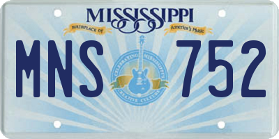 MS license plate MNS752