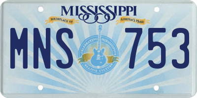 MS license plate MNS753