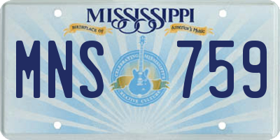 MS license plate MNS759