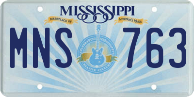 MS license plate MNS763