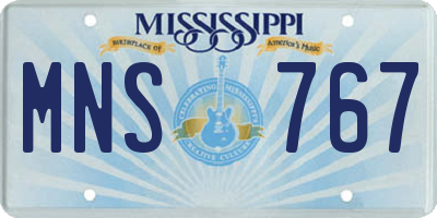 MS license plate MNS767