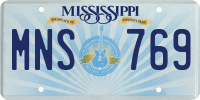 MS license plate MNS769