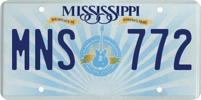 MS license plate MNS772