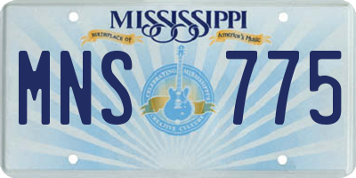 MS license plate MNS775