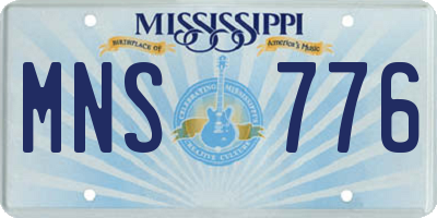 MS license plate MNS776