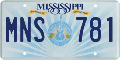 MS license plate MNS781