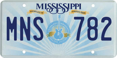 MS license plate MNS782