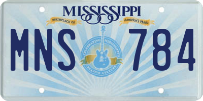 MS license plate MNS784