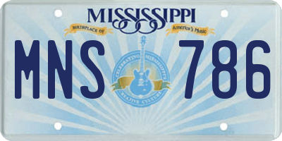 MS license plate MNS786