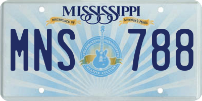 MS license plate MNS788