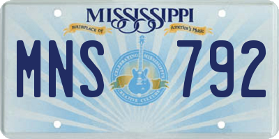 MS license plate MNS792