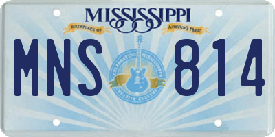 MS license plate MNS814