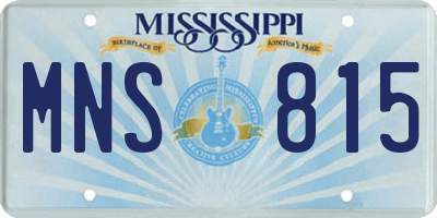 MS license plate MNS815