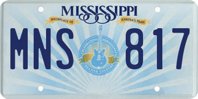 MS license plate MNS817