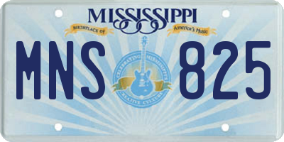 MS license plate MNS825