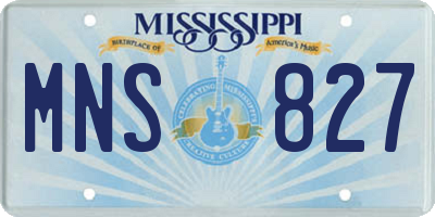 MS license plate MNS827
