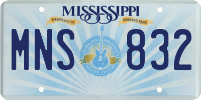 MS license plate MNS832