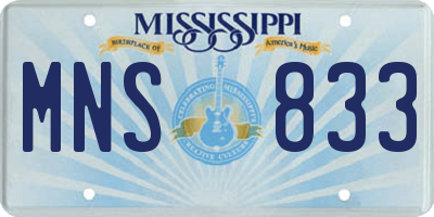 MS license plate MNS833