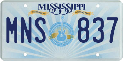 MS license plate MNS837