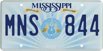 MS license plate MNS844