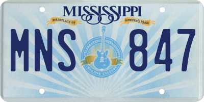 MS license plate MNS847