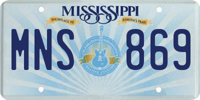 MS license plate MNS869
