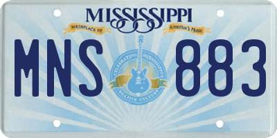 MS license plate MNS883